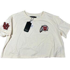 Pro Standard Womens‎ Medium White Red Logo University of Utah Utes T-Shirt NWT